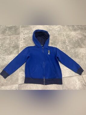 Polo Ralph Lauren blue zip sweater sweatshirt bear polo logo pre owned size 7